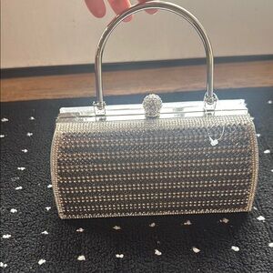 Silver Rhinestone Clutch